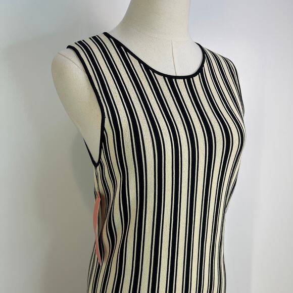 Anthropologie Simon Miller Axon Sleeveless Knit Dress Black Ivory - Picture 2 of 9